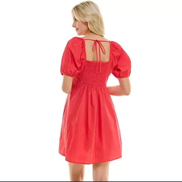 Draper James Ladies Square Neckline Tie Back Puff Sleeve Dress Small - Picture 2 of 11